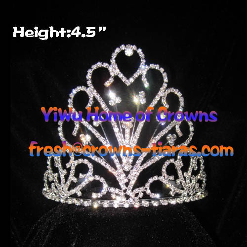 4.5 pulgadas caliente venta Rhinestone concurso coronas