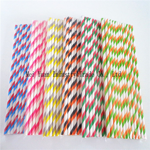 Double Striped Paper Drinking Straws for Party Supplies