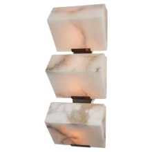 Triple Sloping Block Alabaster Wall Sconce