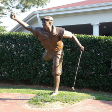Outdoor Garden Brass Sport Sculpture Bronze Life Size Golfer Statue