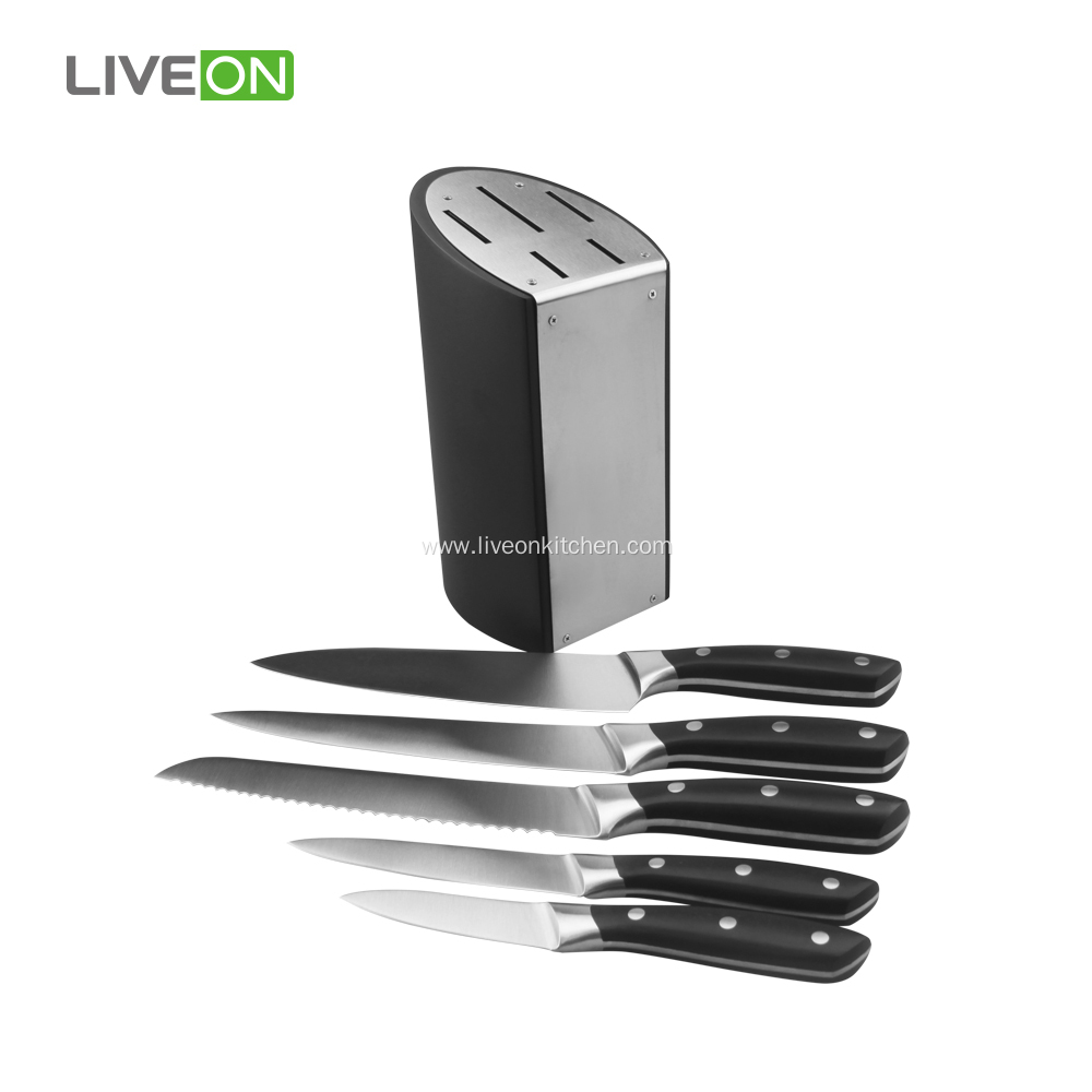 5 pcs Stainless Steel Knife Set With Block