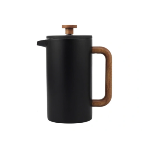 Double Wall French Press Pot with Wooden Handle