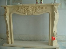 Decorative corner fireplace mantel