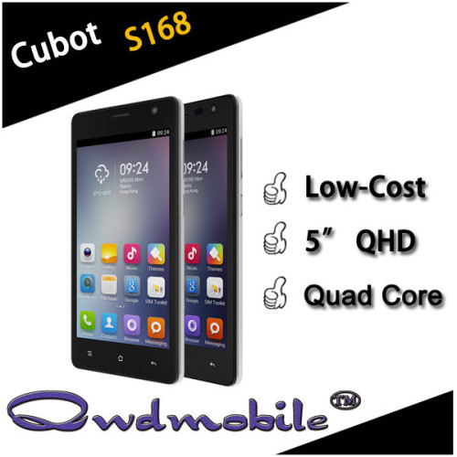 Cubot S168 China mobile phone with 5" screen quad core Mtk6582