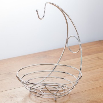 Fruit Basket Bowl Stand With Banana Hanger