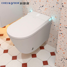 Smart Wall-Hung Toilet with Auto-Flush and Bidet, Foot Sensor, and Foam Shield