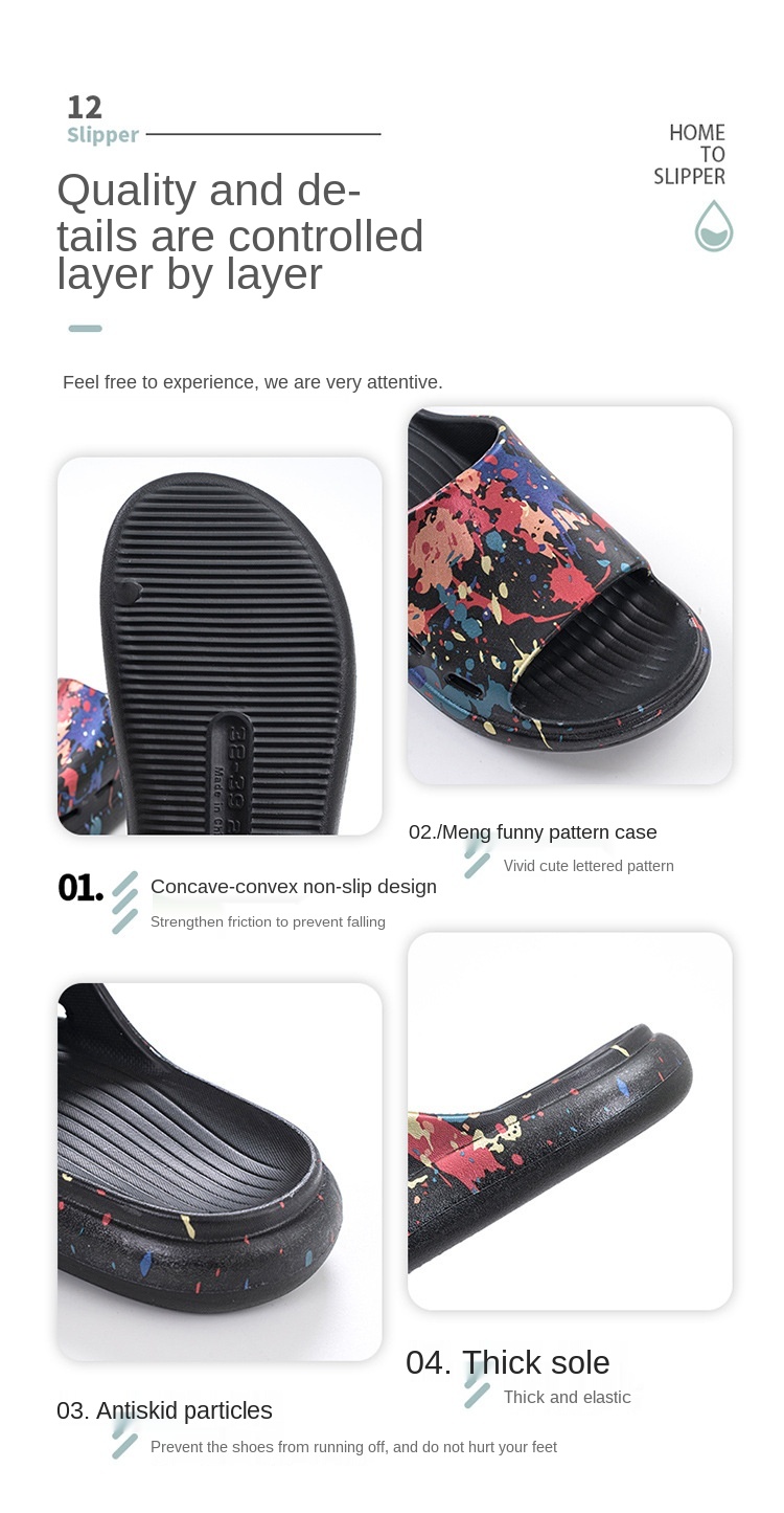 2021 fashion Graffiti color anti slip women summer slide slipper soft eva beach slides Couples sandals for man hot sale