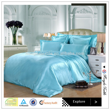 luxurious seamless soild color 100% pure silk fabric bedding set / silk bed linen sheets set