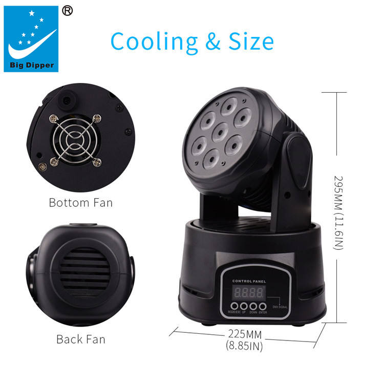 moving head light Big Dipper Betopper Seven Stars LM70S dj lights 7*8W   RGBW 4 in 1 Mini Moving Head Wash