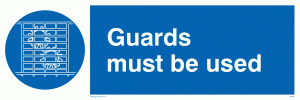 Guards must be used Sign,pvc board safety signs in construction