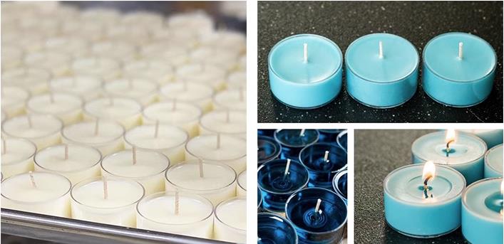 Пластыкавая празрыстая кубак, свечкі з чыгуна, пластыкавая цвіль