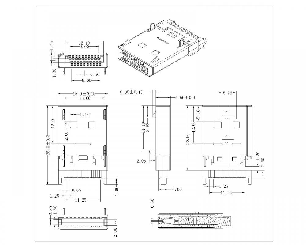 Display poort plug vormstijl