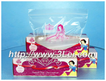 Zip sealed plastic sandwich bag