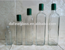8 &16oz straight sided square shape glass marasca glass bottles for olive oils and liqueurs