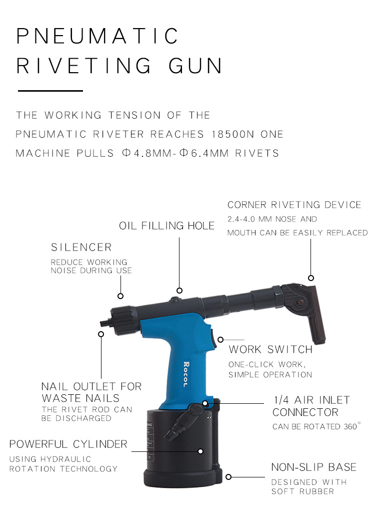Shanghai manufacturers supply efficient and lightweight 2.43.24.0mm pneumatic bending angle nail pulling gun in stock