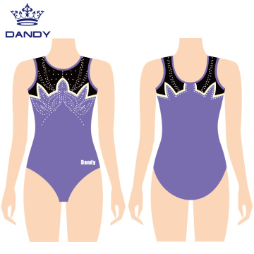 Aangepaste dansjurk Strass gymnastiek Maillots