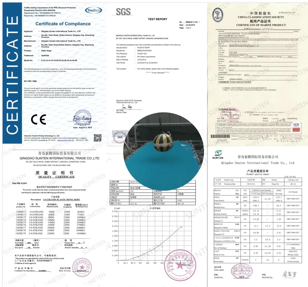 EU Standard PP/PE/Polypropylene/Polyester/Polyamide/Nylon/Plastic/PA Multifilament Combination Compound Steel Wire Rope for Fishing