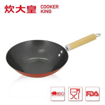 2015 Carbon Steel 30cm colorful single handle wok