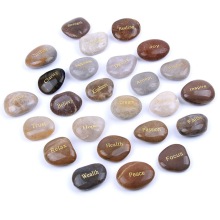 Customized Round Oval Tumbled Stone Worry Beads with Engraved Patterns and Words - Wholesale Natural Inspiration Stones