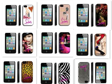 Christian Louboutin Iphone 4 4s 5 Mobile cellphone case in lepord tiger black red cases