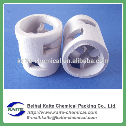 Chemical tower column packing ceramic pall ring with high acid resistance and heat resistance