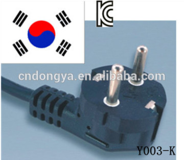 KC 3pin ac power cord cable for Korea