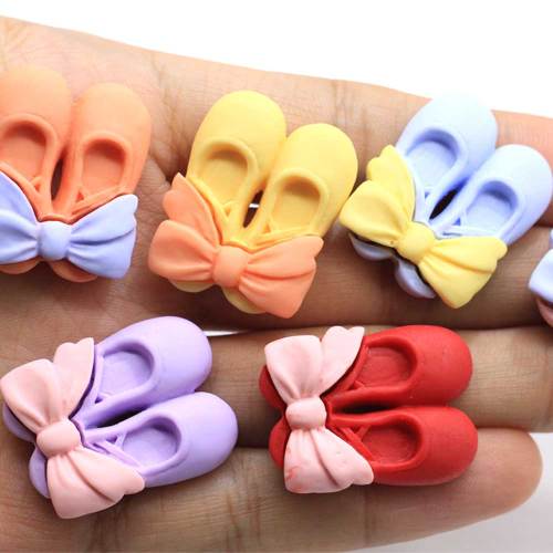 28mm Kawaii Resin Ballet Shoes Miniature Art Flatback Cabochon DIY Craft Decoration