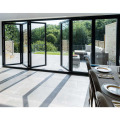 Frameless panoramic interior partition folding glass door