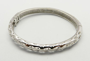 925 Sterling Silver Micro pave CZ Setted Bangle