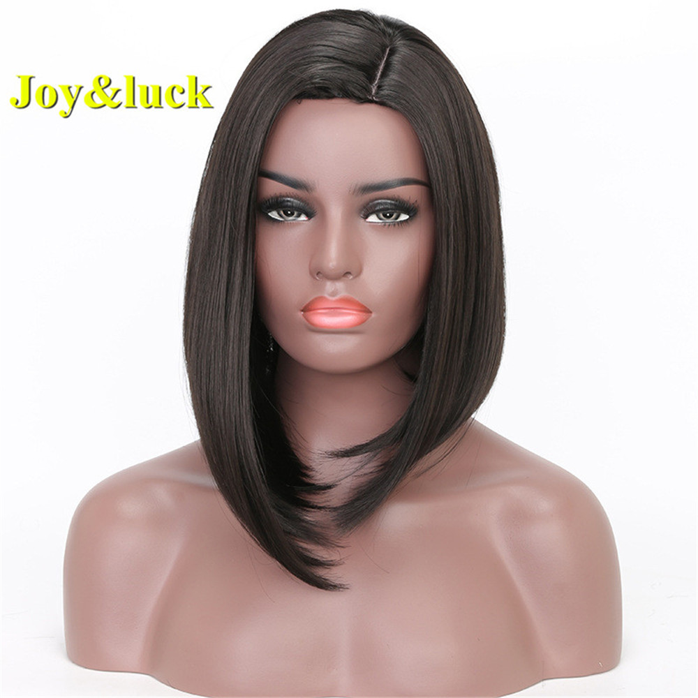 Brown Wig for Women Side Part Wholesale Prices Adjustable Band Cosplay Party Natural Straight Short Bob Wig Synthetic Hair Wigs