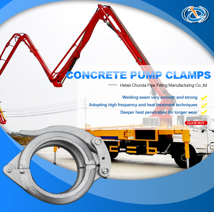 Concrete pump pipe wedge clamp