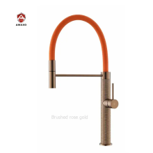Solid Brass Fingerprint-Brushed Rose Gold Kitchen Faucet - Pull-Out