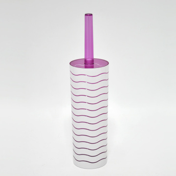 weaving design plastic pink toilet brush holder