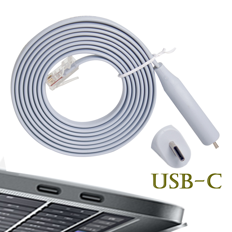 Plug and Play RS485 RSRS232 Serial WIN10 FTDI FT232RL USB Type C to RJ45 Console Cable for  Router Switch