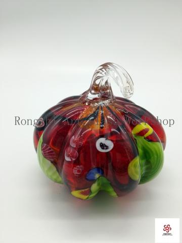 Halloween Pumpkin Glass Sculpture