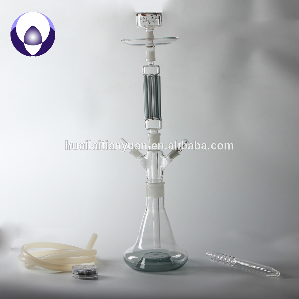 Customized hand blown led borosilicate glass pipe glass shisha hookah