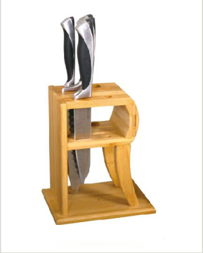 Bamboo 2 slot knife block