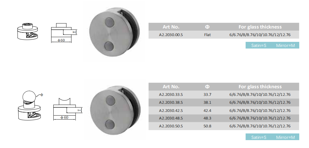 Stainless Steel Balustrade Accessories Double Side Glass Railing Mounting Clamp for Sale