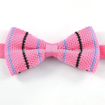 Beautiful pink knitted bowtie