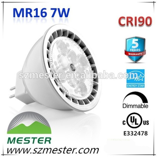 cUL UL Ra80 Ra90 500lm 50w equal 12V 7w LED sopt light MR16