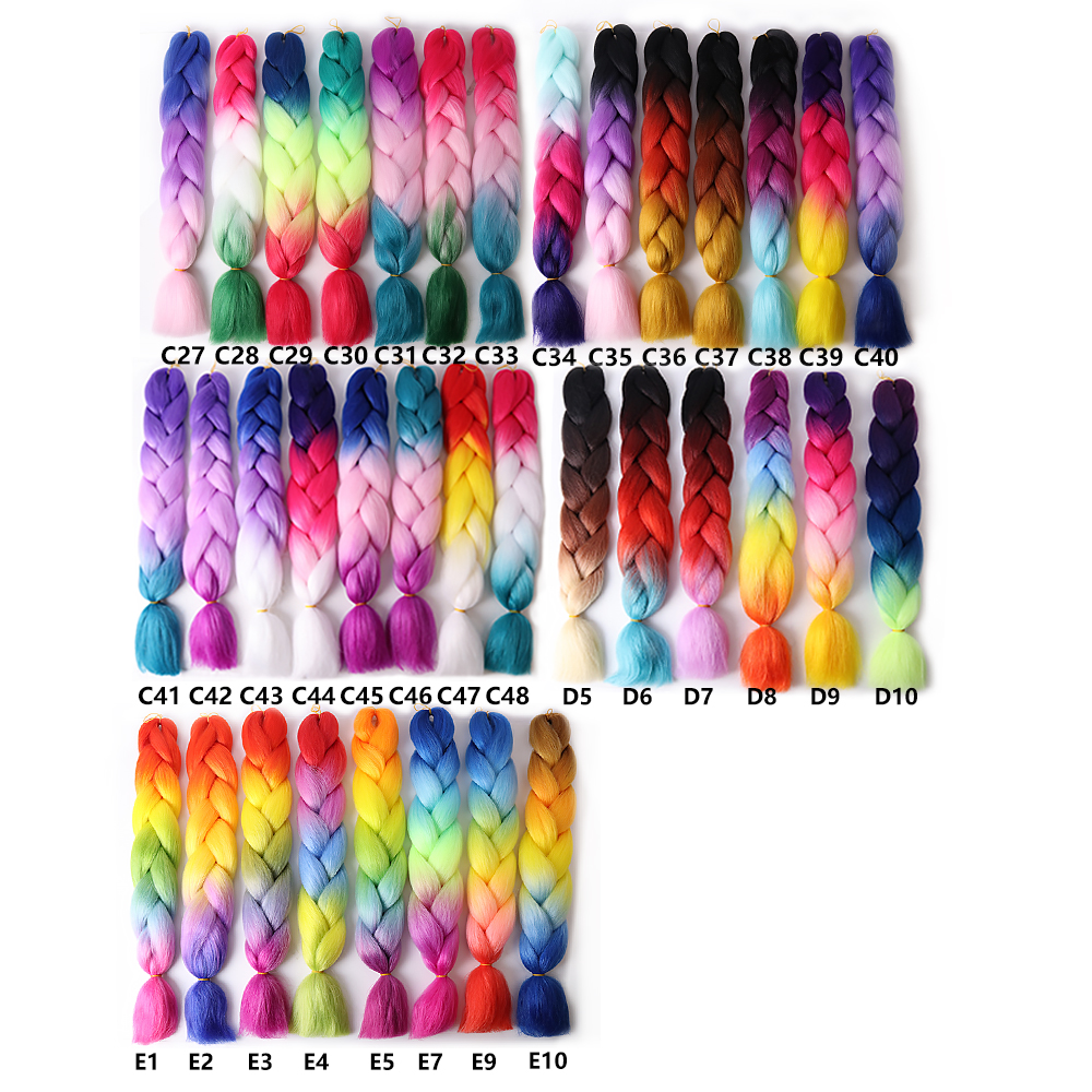 Wholesale 24Inch 100G Latest Price On Jumbo Box Braids Ombre Hair Extension Synthetic Expression Braiding Hair Jumbo