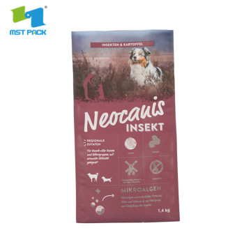 sacchetto d&#39;imballaggio riciclabile richiudibile con cerniera per alimenti per animali domestici con cerniera