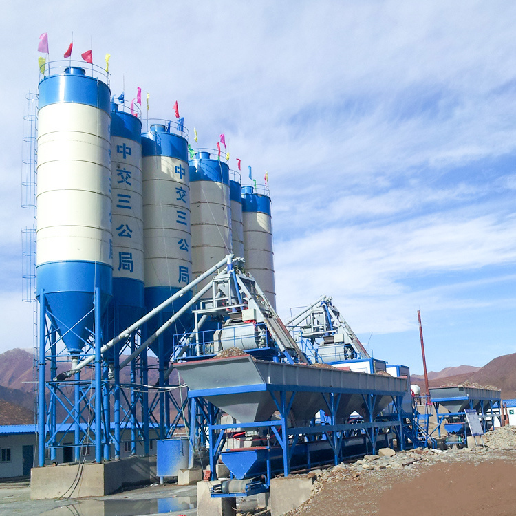 HZS75 fixed concrete batching plant factory direct