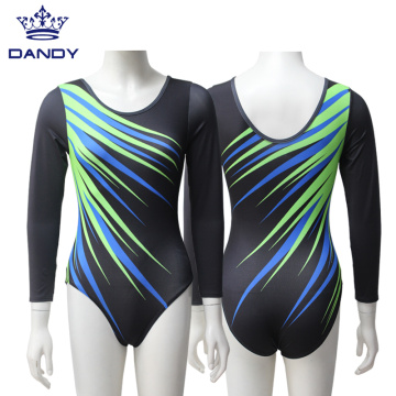 Penyejatan adat leotard gimnastik lengan panjang