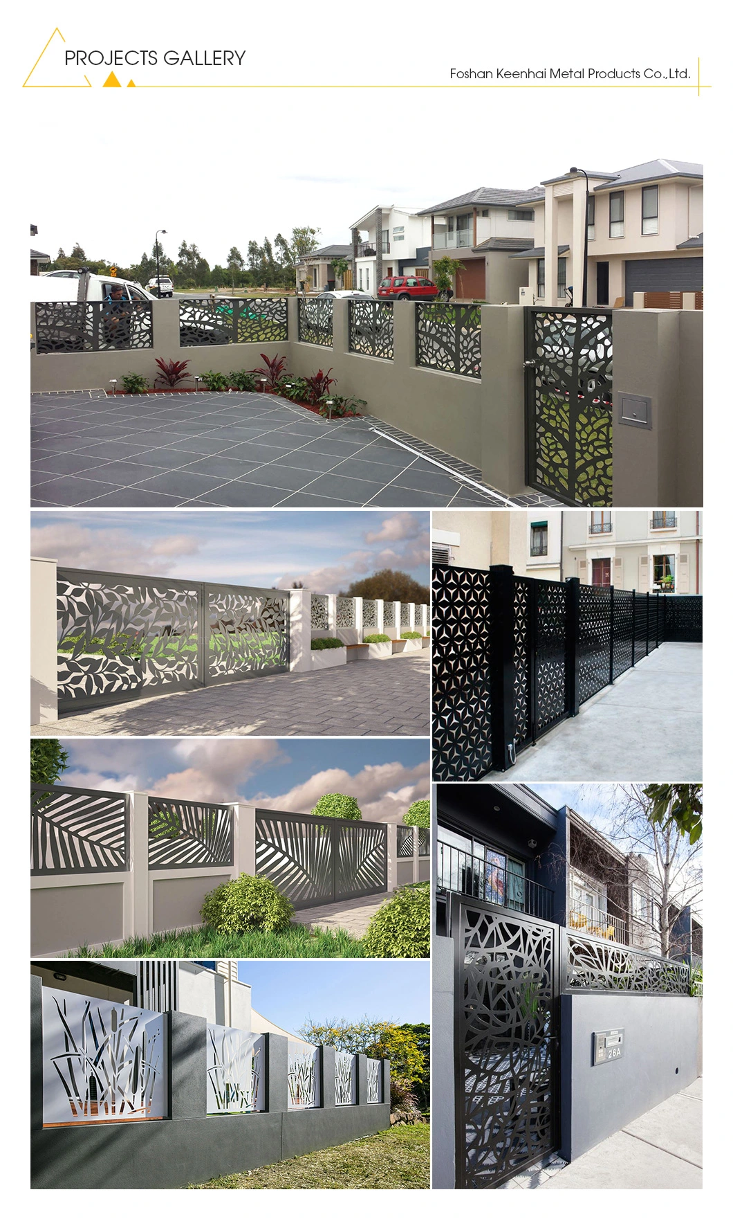 Powder Coated Outdoor Aluminum Screen Garden Fence Panels