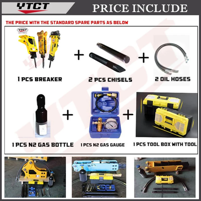 Ytct Red Color Box Type Auto Greasing Hydraulic Hammer