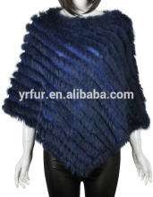 YR616 Classique Lady Hand Knit Genuine Rabbit Fur Shawls
