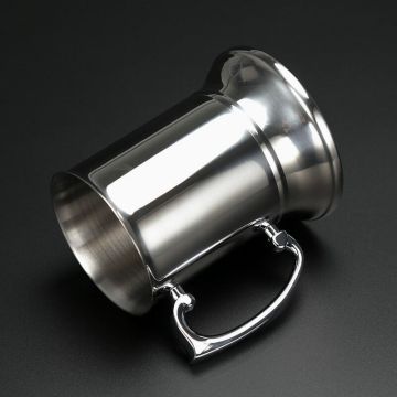 Stainless Steel Tankard Beer Mug - Big Capacity Metal Cup for Wine, Coffee, and Bartending