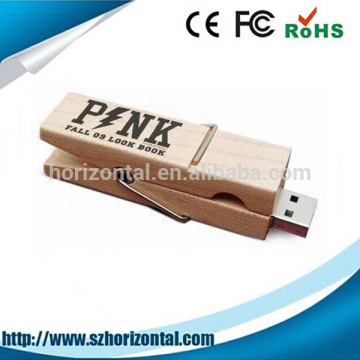 11.11 new novelty hot sale clip peg shape wood usb flash drive wholesaler