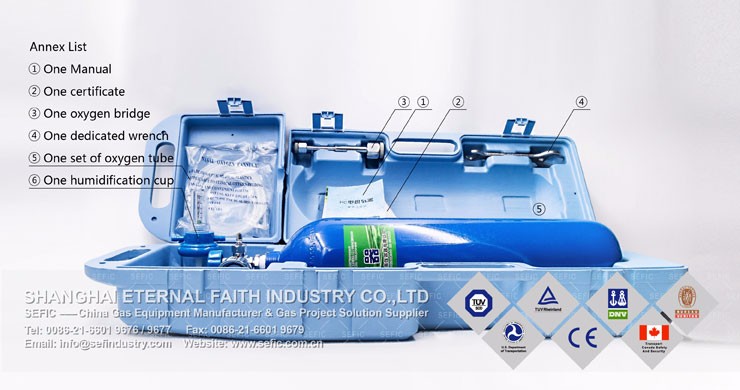 Valves Equipped Aluminum Medical Oxygen Cylinder